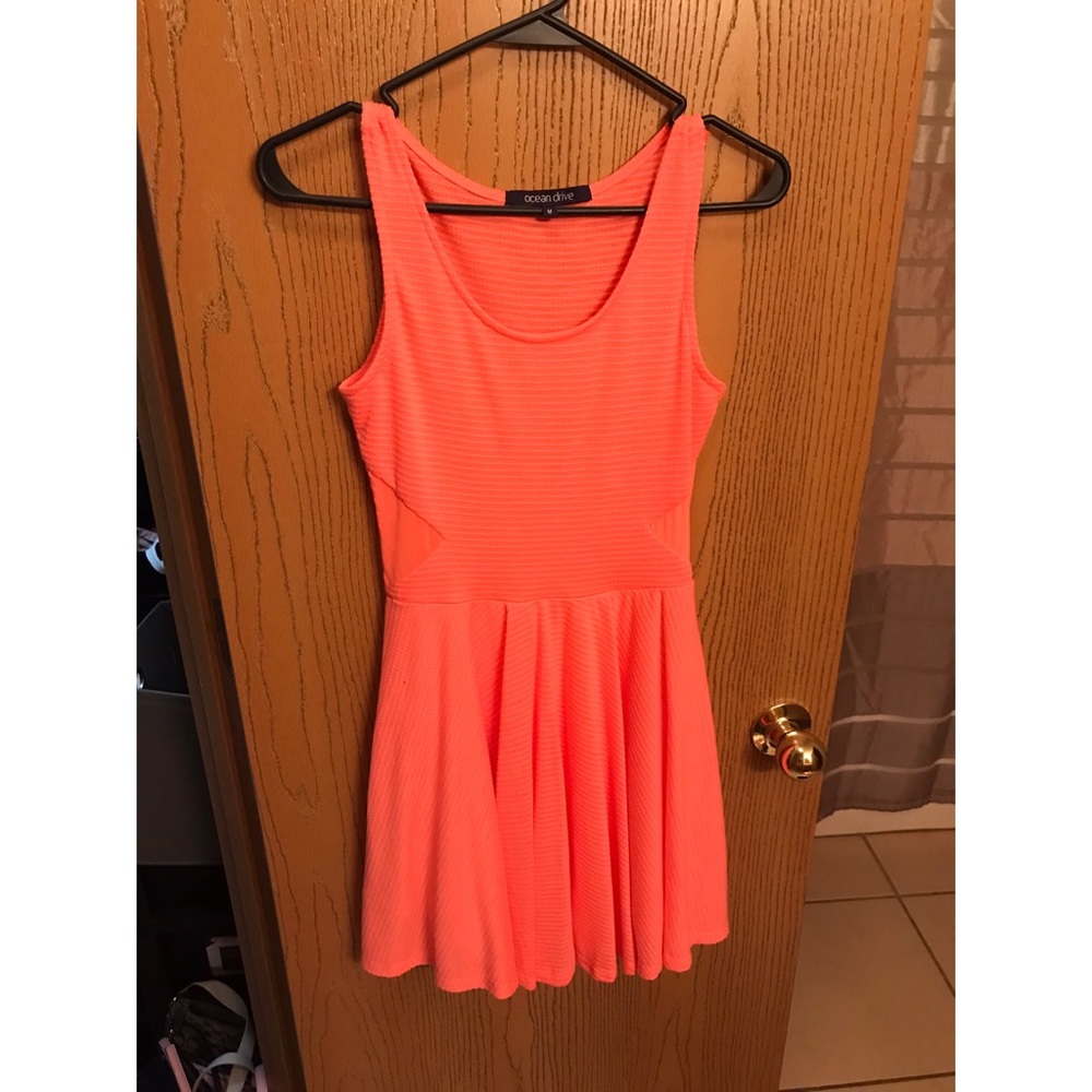 Bright Coral Skater Dress